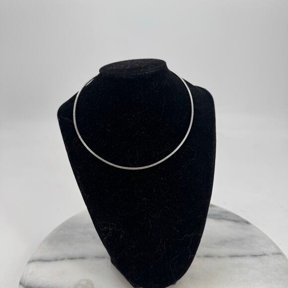 Sterling silver cable chain choker necklace - Picture 1 of 5